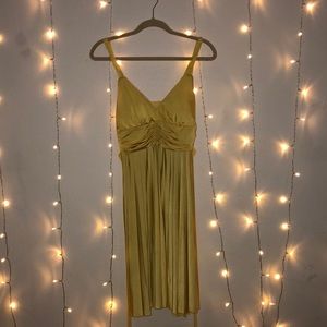 beautiful satin yellow dress